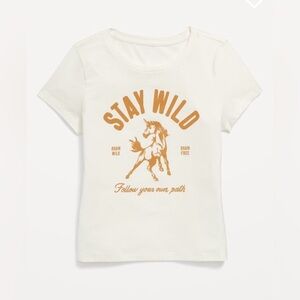 Cream T-Shirt with Orange Graphic